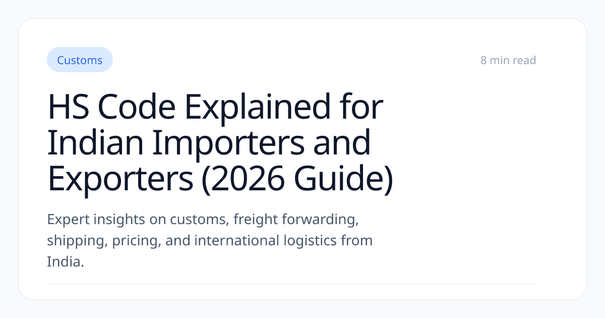 HS Code Explained for Indian Importers and Exporters (2026 Guide) | ONS ...