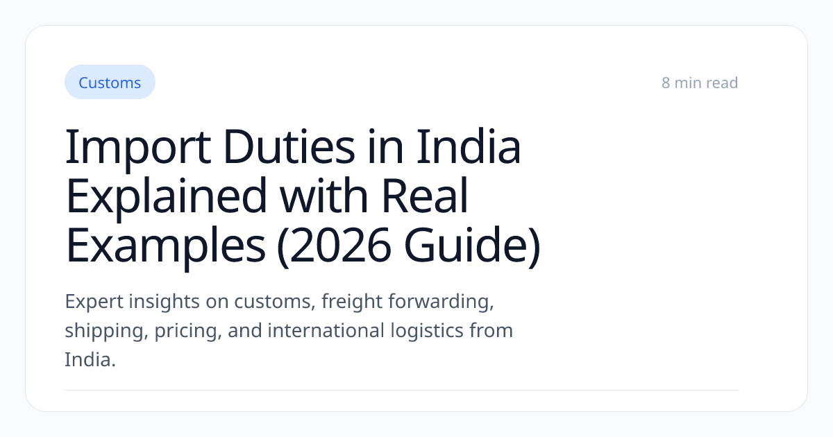 Import Duties in India Explained with Real Examples (2026 Guide) | ONS ...