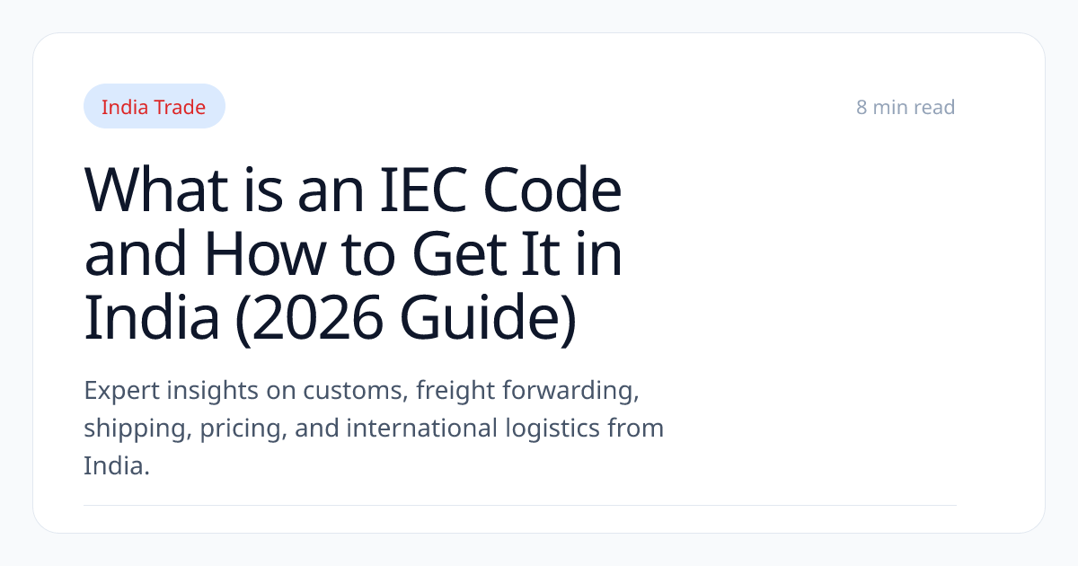 What is an IEC Code and How to Get It in India (2026 Guide) | ONS Logistics