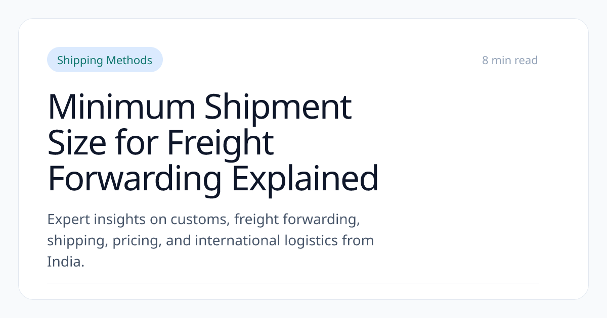 Minimum Shipment Size for Freight Forwarding Explained | ONS Logistics